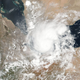 A handout photo made available by the NASA on 19 May 2018 shows a satellite image of tropical storm Sagar developing over the Gulf of Aden, 18 May 2018. The small tropical storm which is very rare to appear in the area is estimated to hit Djibouti and northern Somalia on 19 May 2018. HANDOUT EDITORIAL USE ONLY/NO SALES